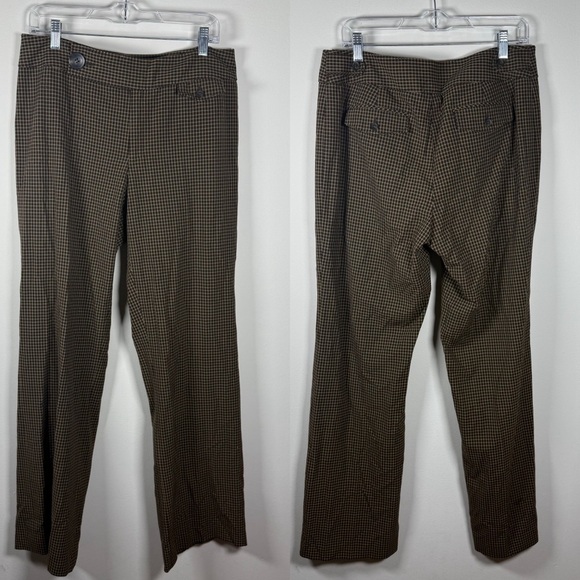 Nine West Pants - Nine West Plaid  Brown Classic Straight-Leg Office Business Pants Size 12